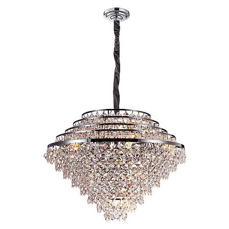 LUSTRE PALACE D 91CM X 70CM  20XE14 127V / 220V CROMADO E TRANSP