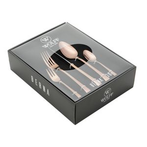 FAQUEIRO 30PC DE AÇO INOX PVD ROSÉ GOLD BERNA C/GIFT BOX
