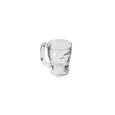 CANECA P/CHOPP E CERVEJA DE VIDRO CAVEIRA ROCK STYLE 365ml