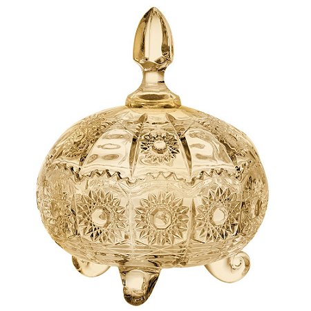 POTICHE VERSAILLES EM CRISTAL D18XA20 COR AMBAR