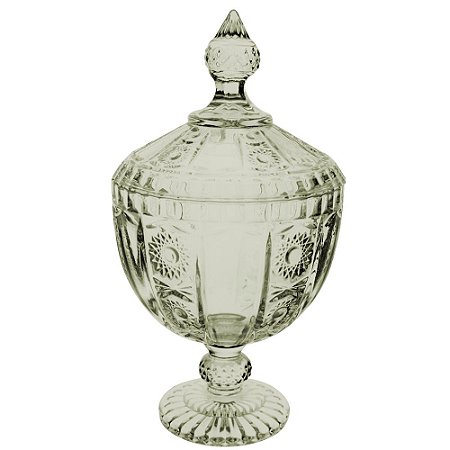 POTICHE VERSAILLES COM PE EM CRISTAL D15,5XA28CM COR VERDE
