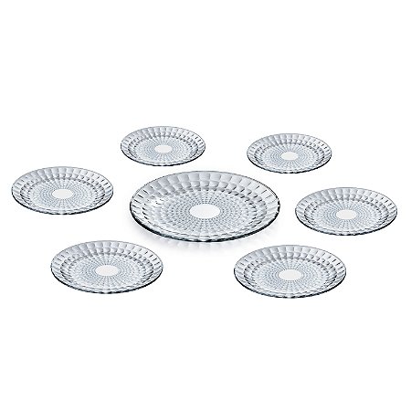 CJ. DE PRATOS DE VIDRO 7 PC. BUBBLE