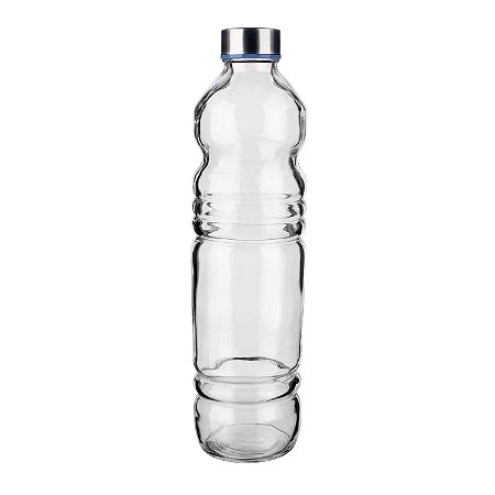GARRAFA DE VIDRO H2O 1L REDONDA