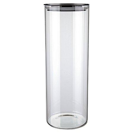 POTE DE VIDRO SLIM COM TAMPA INOX 1,7L