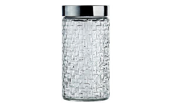 POTE DE VIDRO COM TAMPA INOX RATTAN 1,5L