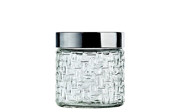 POTE DE VIDRO COM TAMPA INOX RATTAN 0,5L