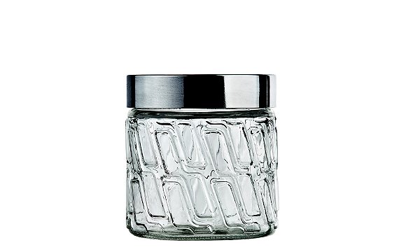 POTE DE VIDRO COM TAMPA INOX MOSAICO 0,5L