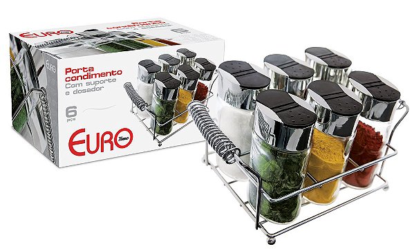 PORTA CONDIMENTOS OVAL COM SUPORTE 6 PC.