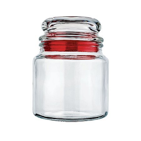 POTE DE VIDRO MULTIUSO 560 ML VERMELHO