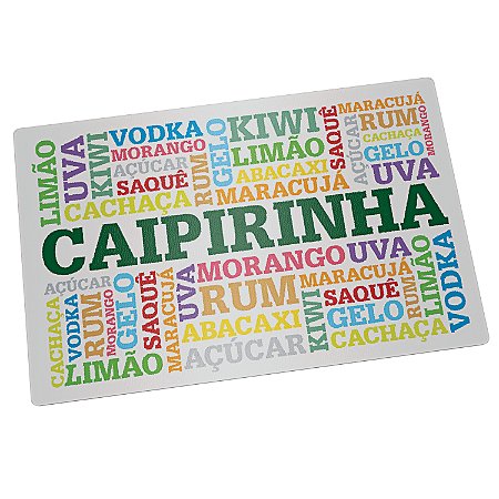 TABUA DE VIDRO PARA CAIPIRINHA 22 CM SABORES