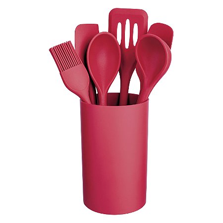 CJ. DE GADGETS DE SILICONE 7 PC. VERMELHO