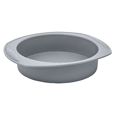 ASSADEIRA REDONDA DE SILICONE CINZA