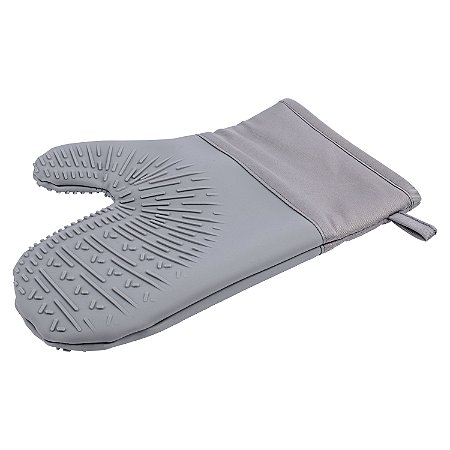 LUVA DE SILICONE COM TECIDO CINZA