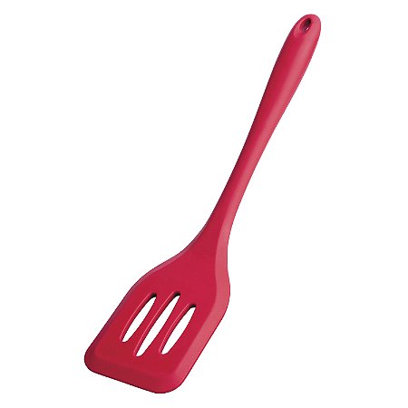 ESPATULA VAZADA DE SILICONE VERMELHA