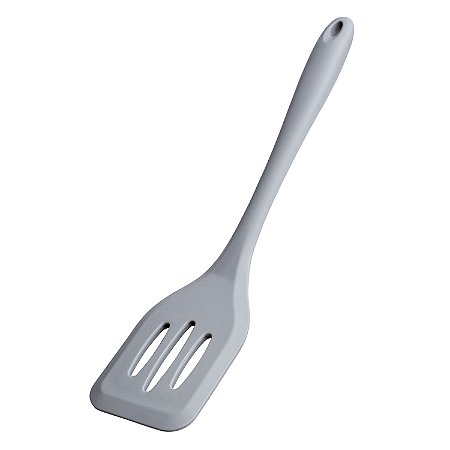 ESPATULA VAZADA DE SILICONE CINZA