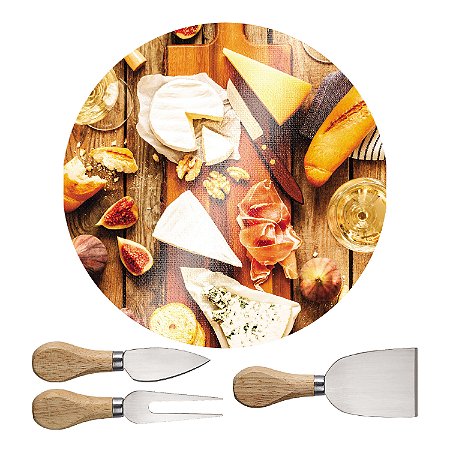 CJ. PARA QUEIJO 4 PC. COM TABUA DECORACAO MESA POSTA