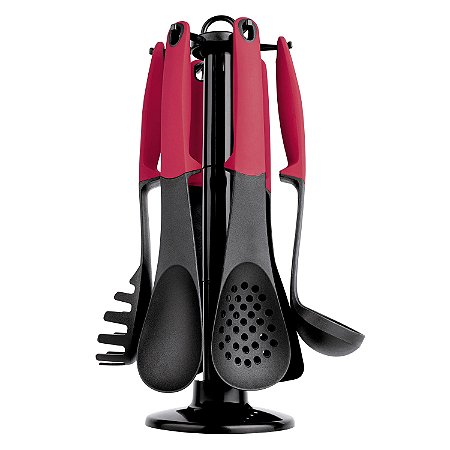 CJ. DE GADGETS DE NYLON 7 PC. VERMELHO