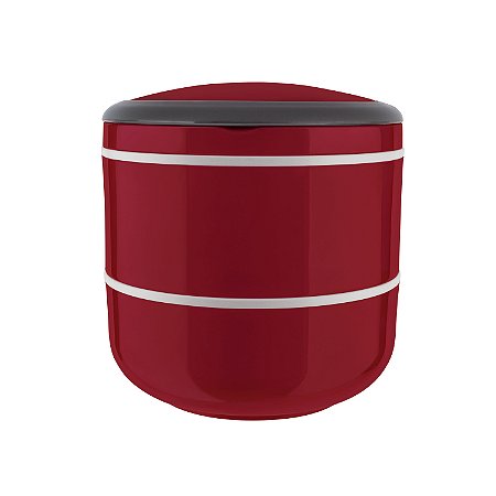 MARMITA LUNCH BOX PARA MICROONDAS DUPLA VERMELHA