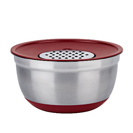CJ. GERMAN BOWL INOX COM RALADOR 3 EM 1 VERMELHO