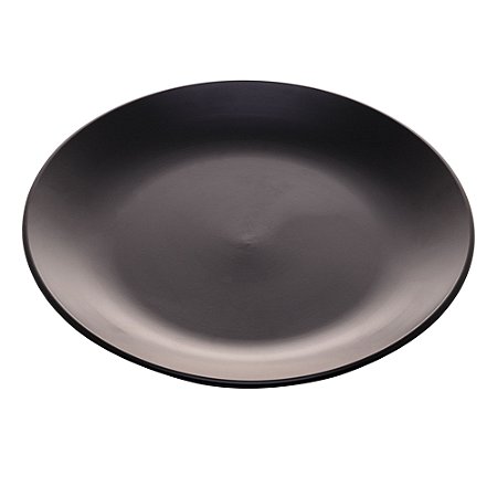 PRATO RASO DE CERÂMICA CRONUS PRETO 27cm