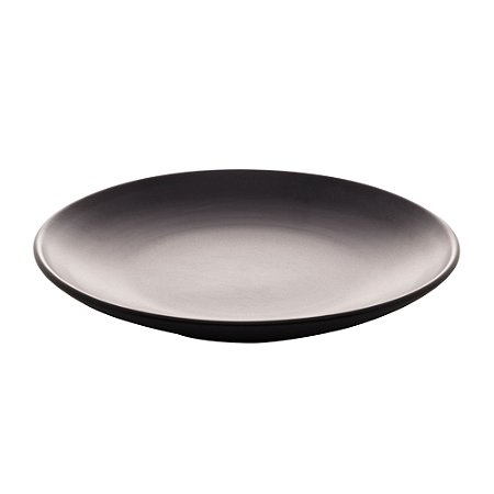 PRATO P/SOBREMESA DE CERÂMICA CRONUS PRETO 18,5cm