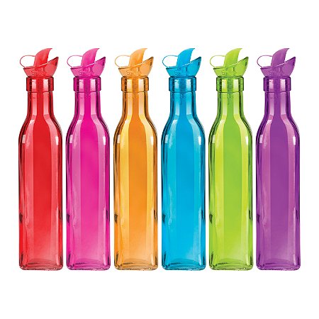 AZEITEIRO E VINAGREIRO COLORS 300 ML 6 PC.