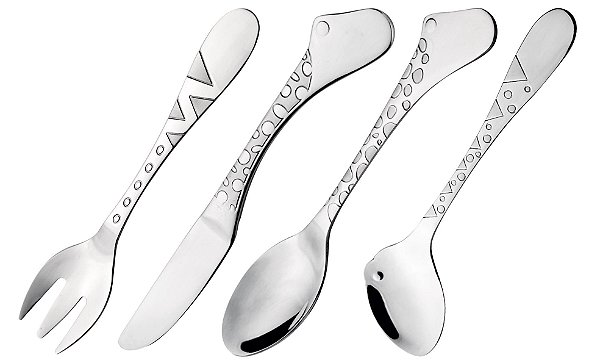 CJ. DE TALHERES INFANTIL INOX 4 PC.