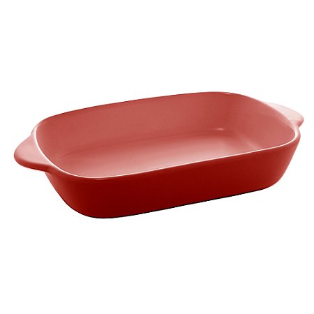 CJ 2 TRAVESSAS PORCELANA VERMELHO 24x14x5cm