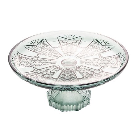 PRATO CRISTAL C/PÉ PRINCESS VERDE 20x10cm