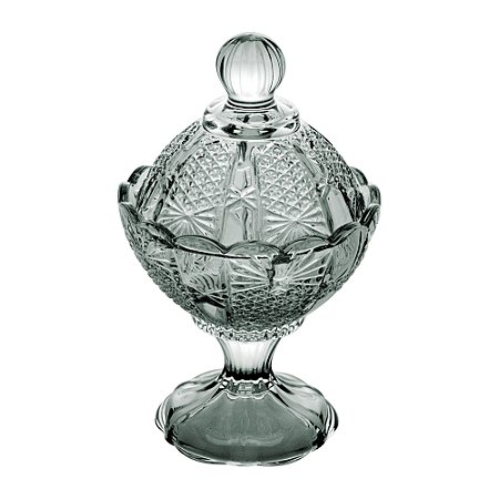 POTICHE DECORATIVO CRISTAL C/PÉ PRINCESS VERDE 11x16cm