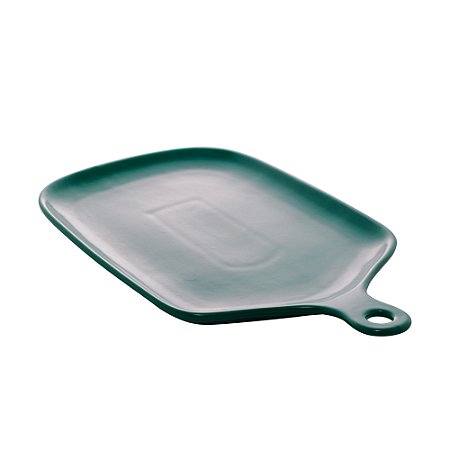 CJ 2 TRAVESSAS PORCELANA VERDE ESCURO 26x16x2cm