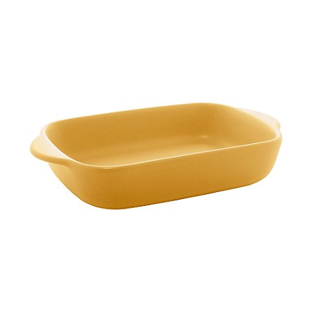 CJ 2 TRAVESSAS PORCELANA AMARELO 24x14x5cm