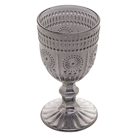 CJ 6 TAÇAS VIDRO P/VINHO AUBUSSON CINZA 240ml