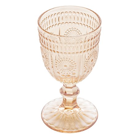 CJ 6 TAÇAS VIDRO P/VINHO AUBUSSON ÂMBAR 240ml