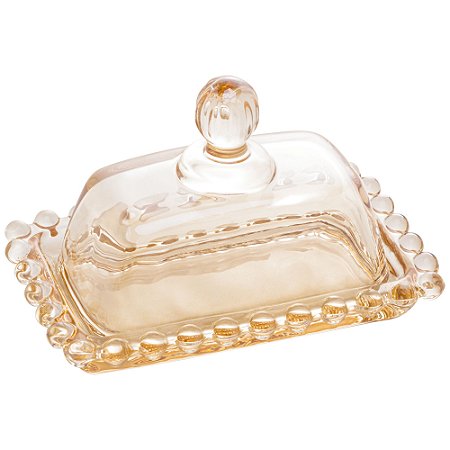 MANTEIGUEIRA CRISTAL PEARL ÂMBAR 11x7x7cm