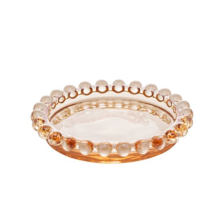CJ 4 PRATOS CRISTAL PEARL ÂMBAR 10cm