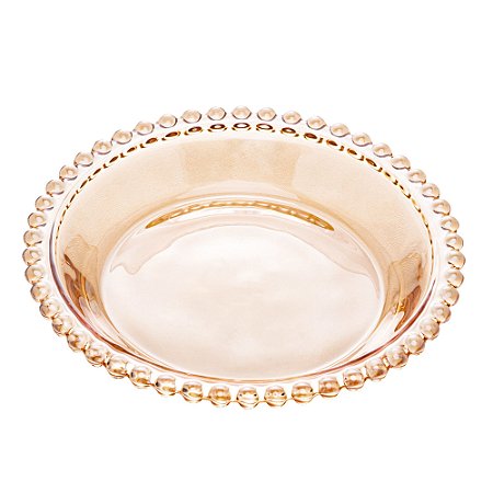 CJ 4 PRATOS CRISTAL PEARL ÂMBAR 14cm