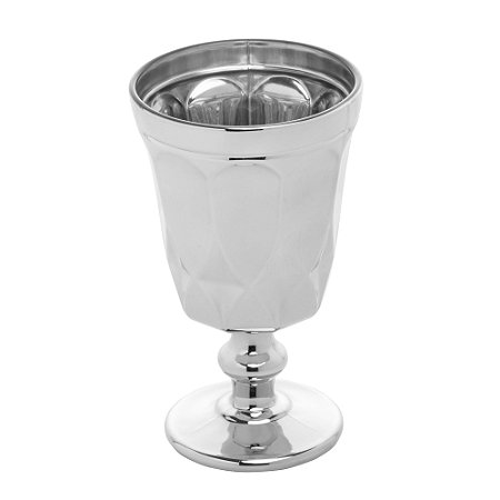 CJ 6 TAÇAS VIDRO P/ÁGUA CURVES PRATEADO METALIZADO 250ml