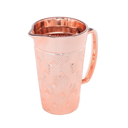 JARRA VIDRO SQUARE ROSE METALIZADO 1l