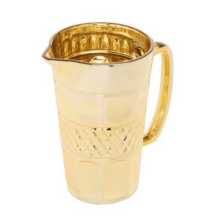 JARRA VIDRO GEOMETRIC DOURADO METALIZADO 1l