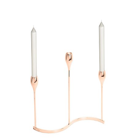 CASTIÇAL DE AÇO INOX P/3 VELAS RAVENA 31X34cm