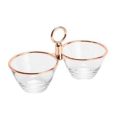 PETISQUEIRA DUPLA DE VIDRO PLANET ROSE 24X11,5X17cm