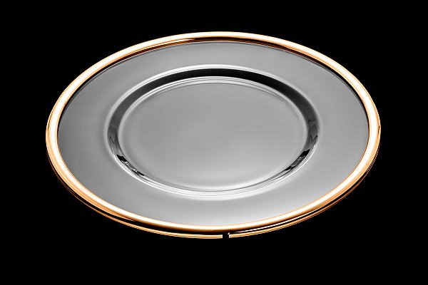 SOUSPLAT DE VIDRO C/CORDÃO LISO ROSE 35CM