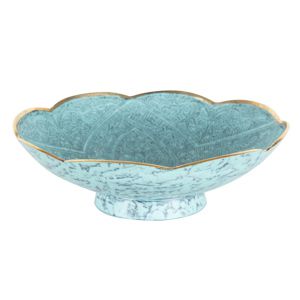 PRATO DECORATIVO METAL AZUL 12x4cm