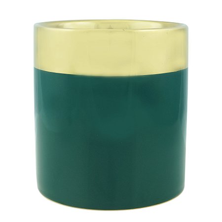 VASO DECORATIVO CERÂMICA VERDE 16x16cm