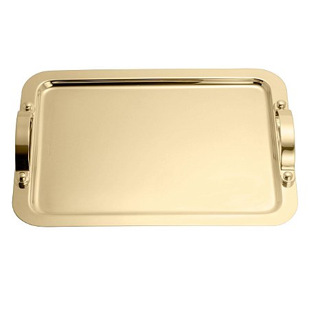 BANDEJA EM PVD DOURADO MANHATTAN 40X30CM