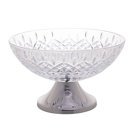 CENTRO DE MESA CRISTAL C/PÉ AÇO LYS INOX 30cm