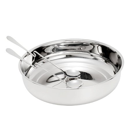 SALADEIRA DE PRATA C/TALHERES RIVIERA 32cm