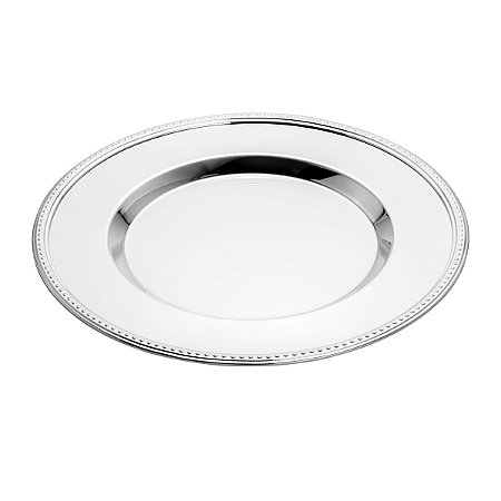 SOUSPLAT DE PRATA C/CORDÃO PÉROLA 33cm