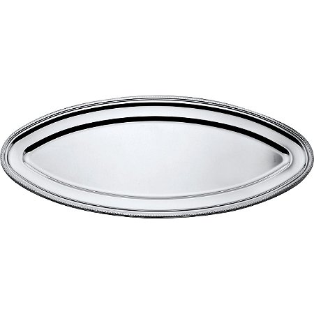 TRAVESSA DE PRATA P/PEIXE C/CORDÃO PÉROLA 70X31cm